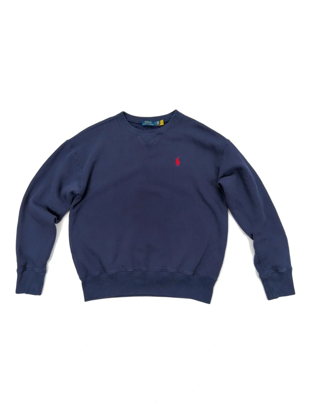 Polo Ralph Lauren Pullover Sweatshirt Men’s S Navy Fleece Crewneck Red Pony Logo